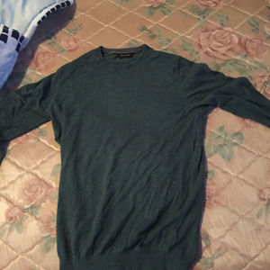 Massimo Dutti Green Crew Sweater Cashmere